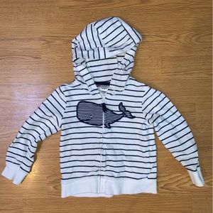 Carters Whale Striped Zip Up Hoodie